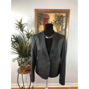 Boss Blazer Jacket Womens Black Single-Button Preppy Office Minimalist